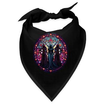 Occult Witches Wicca Witchcraft Stained Glass Paga - Bandana - Schwarz - Vorne