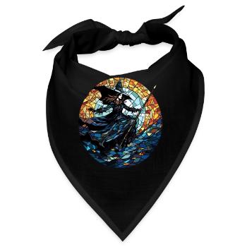 Stained Glass Village Witch Occult Geometric Witch - Bandana - Schwarz - Vorne