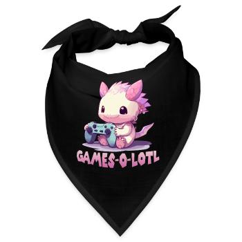 Axolotln T | Kawaii Stuff | Anime Axolotl Gamer - Bandana - Schwarz - Vorne