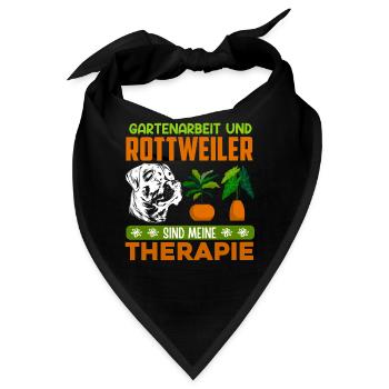 GARTENARBEIT UND ROTTWEILER SIND THERAPIE Rottie - Bandana - Schwarz - Vorne
