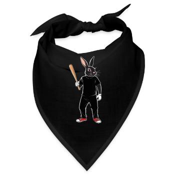 Baseballspieler Osterhase Ostern Baseball - Bandana - Schwarz - Vorne