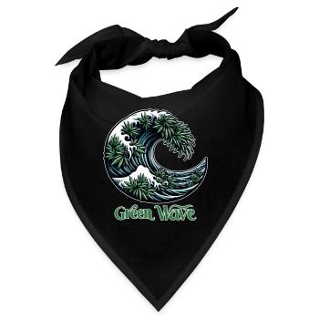 Hanf, Cannabis, Gras, Babak, Bobaz, Green Wave - Bandana - Schwarz - Vorne