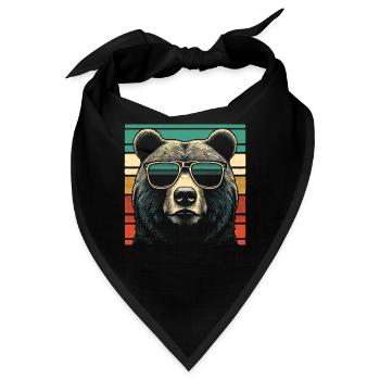 Vintage Grizzly Bär Sonnenbrille Bären - Bandana - Schwarz - Vorne