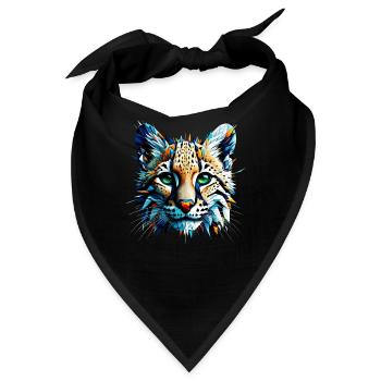 Polygon Art Ozelot Ozelots Zwerg Leopard - Bandana - Schwarz - Vorne
