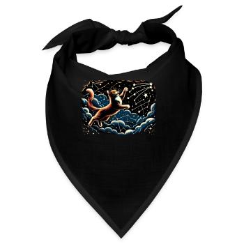 Katze Astronaut Astronomie Äußeres Sonnensystem - Bandana - Schwarz - Vorne