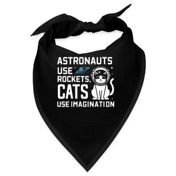 Katze Astronaut Astronomie Äußeres Sonnensystem - Bandana - Schwarz - Vorne