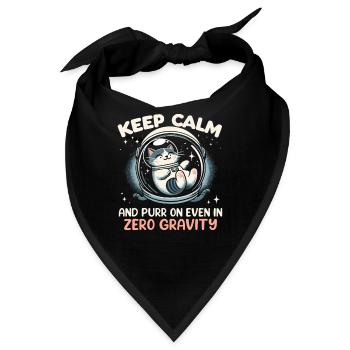 Katze Astronaut Astronomie Äußeres Sonnensystem - Bandana - Schwarz - Vorne
