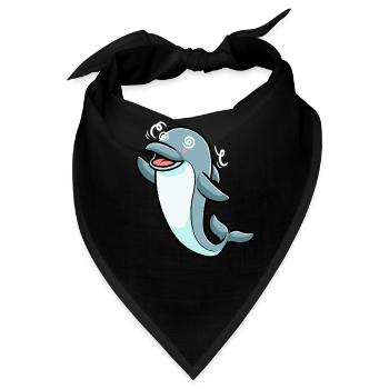 Delfin Emoticon - Bandana - Schwarz - Vorne