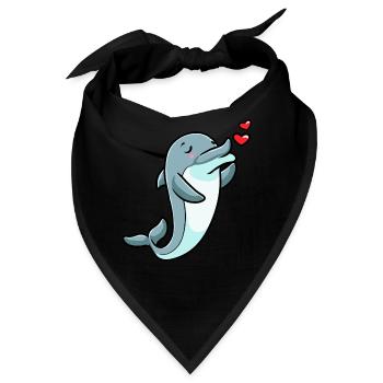 Delfin Emoticon - Bandana - Schwarz - Vorne