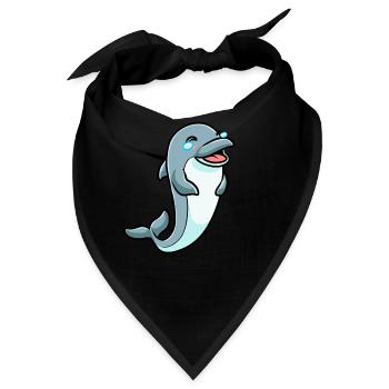 Delfin Emoticon - Bandana - Schwarz - Vorne