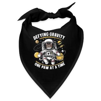 Katze Astronaut Astronomie Äußeres Sonnensystem - Bandana - Schwarz - Vorne