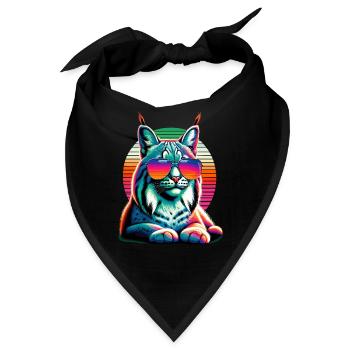 Retro Sunset Sonnenbrille Bobcat Lynx Bobcats - Bandana - Schwarz - Vorne