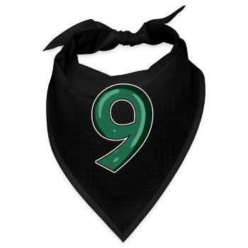 Zahl 9 - Bandana - Schwarz - Vorne