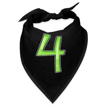 4 - Vier Grün - Bandana - Schwarz - Vorne