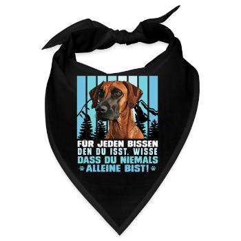 Rhodesian Ridgeback FÜR JEDEN BISSEN DEN DU ISST - Bandana - Schwarz - Vorne