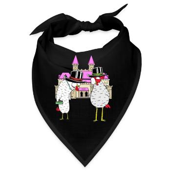 Schloss Huhn Hühner königlich Federvieh Burg - Bandana - Schwarz - Vorne