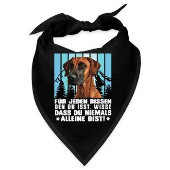 Rhodesian Ridgeback FÜR JEDEN BISSEN DEN DU ISST - Bandana - Schwarz - Vorne