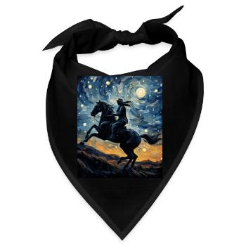 Reiten Sternennachthemd Majestätischer Galopp - Bandana - Schwarz - Vorne