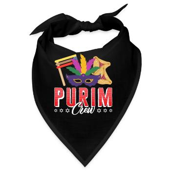 Happy Purim Hemd, Purim Crew Gragger - Bandana - Schwarz - Vorne