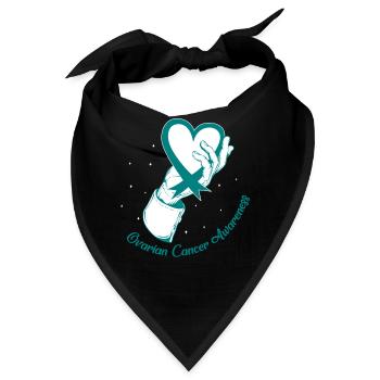 Krebs-Bewusstseins-Shirt, Eierstockkrebs-Bewusstsein - Bandana - Schwarz - Vorne