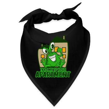 Bring mich in deine Wohnung T-Shirt Space Grünes Wortspiel - Bandana - Schwarz - Vorne