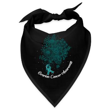 Krebs-Bewusstseins-Shirt, Eierstockkrebs-Bewusstsein - Bandana - Schwarz - Vorne