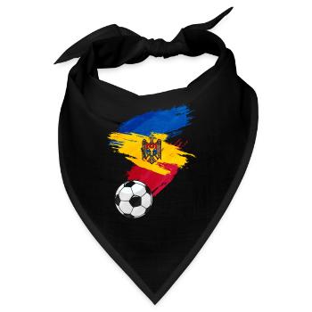 Moldawien Fußball Fußball Flagge - Bandana - Schwarz - Vorne
