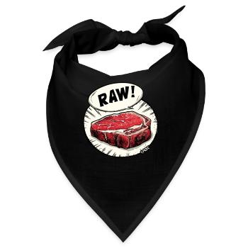 Saftiges Steak - Roh und Lecker - Bandana - Schwarz - Vorne