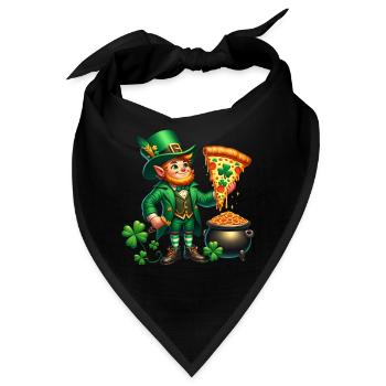 Lucky Pizza Leprechaun St - Bandana - Schwarz - Vorne