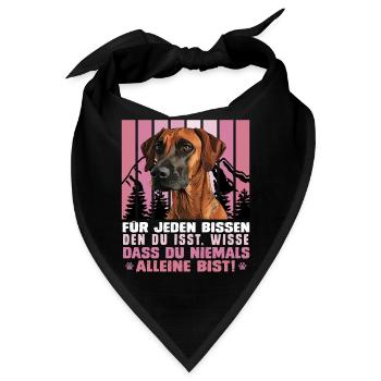 Rhodesian Ridgeback FÜR JEDEN BISSEN DEN DU ISST - Bandana - Schwarz - Vorne