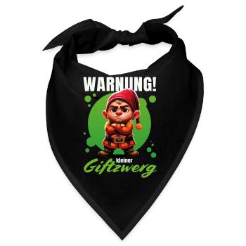 Warnung! Kleiner Giftzwerg – Grummeliger Zwerg - Bandana - Schwarz - Vorne