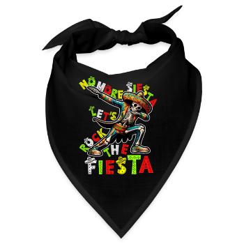 Cinco de Mayo Party Shirt - keine Siesta, Fiesta mehr - Bandana - Schwarz - Vorne