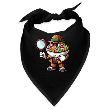 Müslischale, Charakter, Lustiger Detektiv Zum - Bandana - Schwarz - Vorne