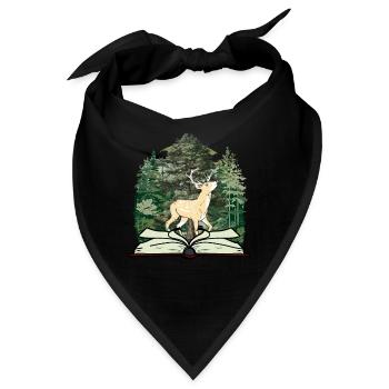 Hirsch Märchen Märchenfigur Wald Buch Rehbock - Bandana - Schwarz - Vorne