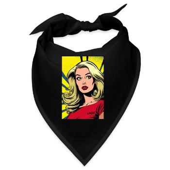 Pop Art Comic einer blonden Frau - Bandana - Schwarz - Vorne