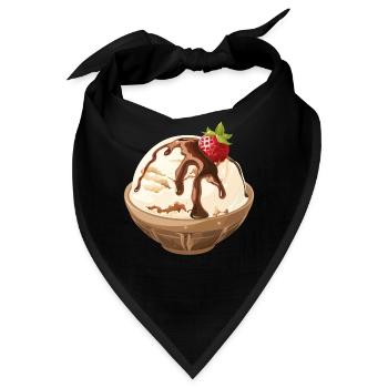 Vanilleeis Mit Schokosoße Genuss - Bandana - Schwarz - Vorne