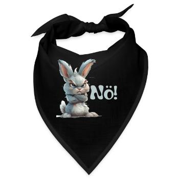 Lustiges Häschen mit Spruch NÖ - Bandana - Schwarz - Vorne