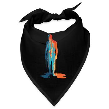 Farbexplosion Moderne Silhouette - Bandana - Schwarz - Vorne