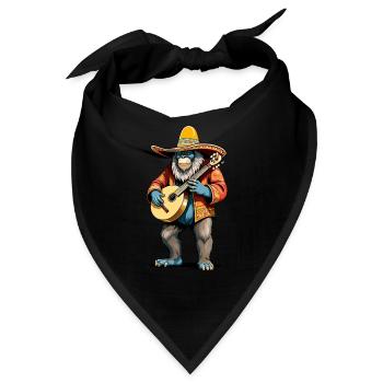 Bigfoot Mexikanischer Mariachi Gitarrist Fiesta - Bandana - Schwarz - Vorne