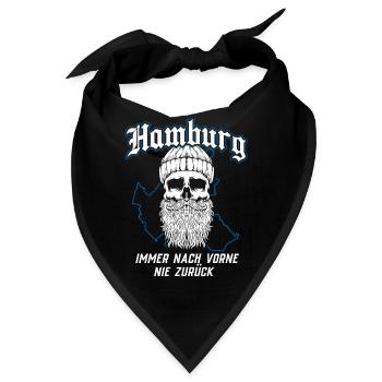 Hamburg Tshirt Geschenk Moin Hamburch Fußball - Bandana - Schwarz - Vorne