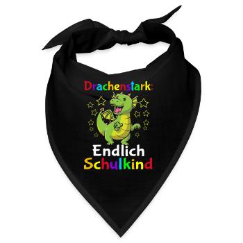 Drachenstark Endlich Schulkind - Bandana - Schwarz - Vorne