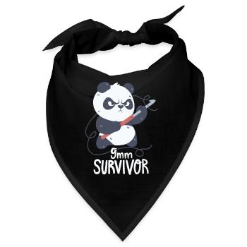 Häkelnder Panda - Bandana - Schwarz - Vorne