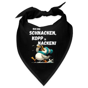 Hamburg Vatertag Urlaub Party Möwe Alkohol Lustig - Bandana - Schwarz - Vorne