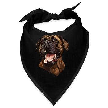 Broholmer | Danish Mastiff | Cartoon Artwork - Bandana - Schwarz - Vorne