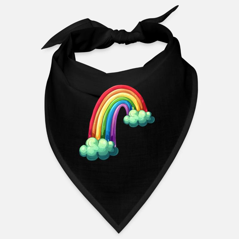 Arc-en-ciel coloré avec dessin de nuages Bandana