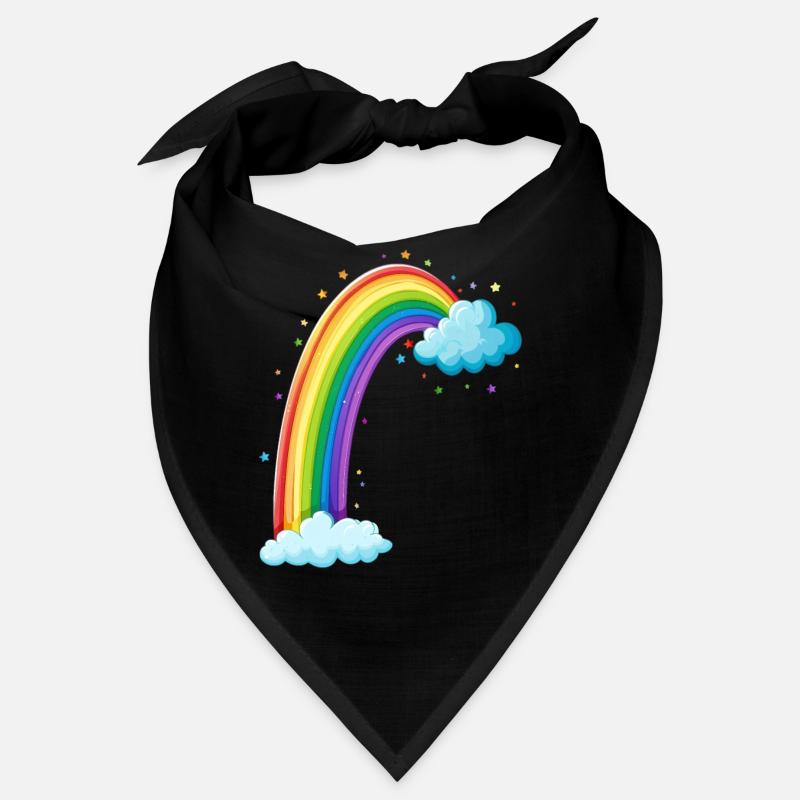 Arc-en-ciel coloré avec dessin de nuages Bandana