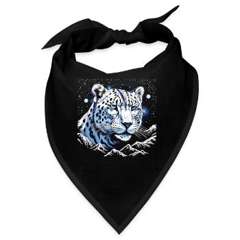 Himmlischer Schneeleopardenwächter - Bandana - Schwarz - Vorne