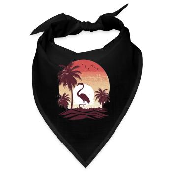 Flamingo Illustration - Bandana - Schwarz - Vorne