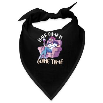 Lacrosse Mama Halbzeit ist Weinzeit - Bandana - Schwarz - Vorne