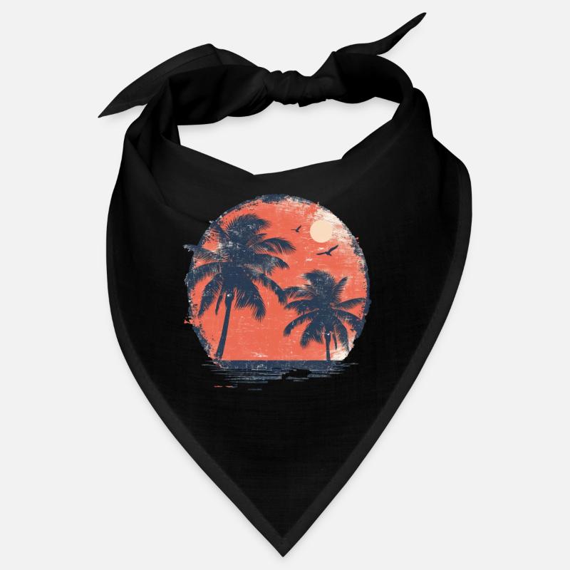 Tropical sunset with palm trees Bandana